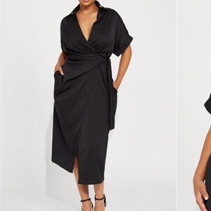 Elegant Black Wrap Dress